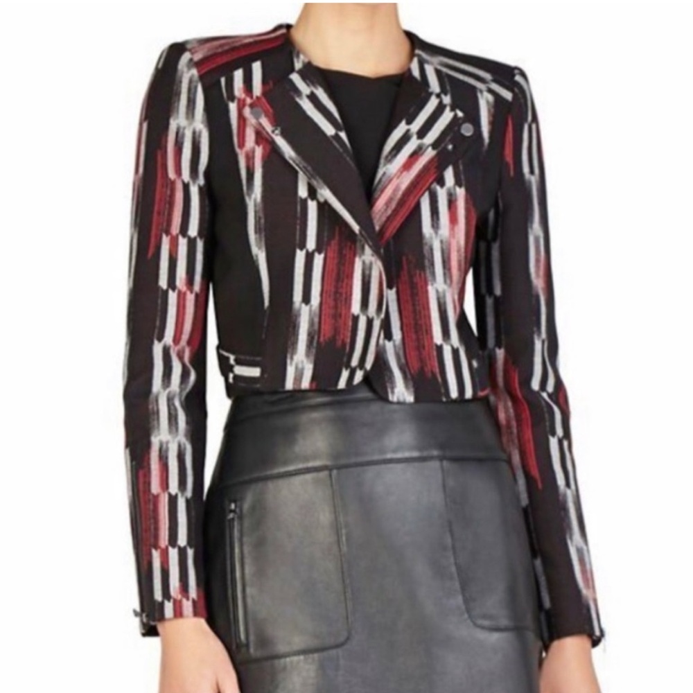 Bcbg Max Azria moto Jacket Black and Red Size M